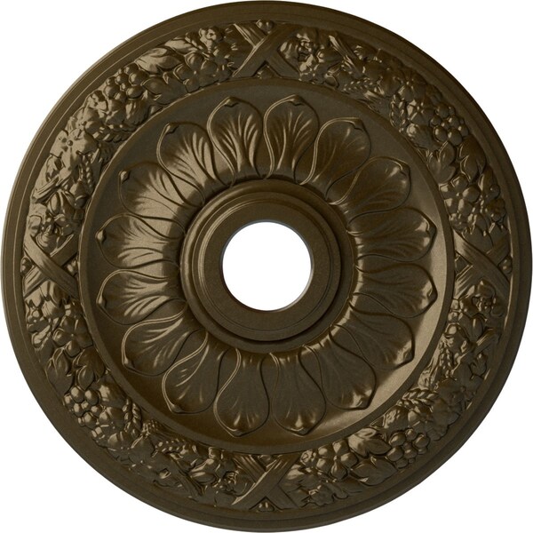 Ekena Millwork Swindon Ceiling Medallion (Fits Canopies up to 6 1/8"), Hand-Painted Brass, 24"OD x 4"ID x 1 1/2"P CM24SWBRS - main